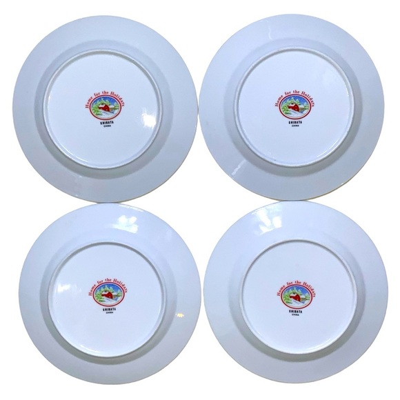 Shibata Christmas Salad Desert Plates Vintage Home For The Holidays 4 Pieces - Picture 13 of 16